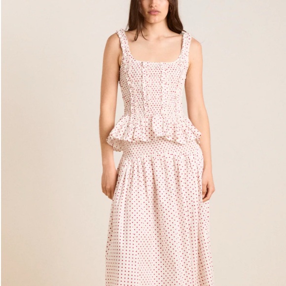 Chic Pink Polka Dot Tank Top - Picture 1 of 4